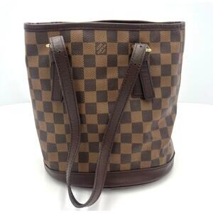 Louis Vuitton LV Marias Bucket Designer Brown Bag Purse Tote w/Pouchette & COA
